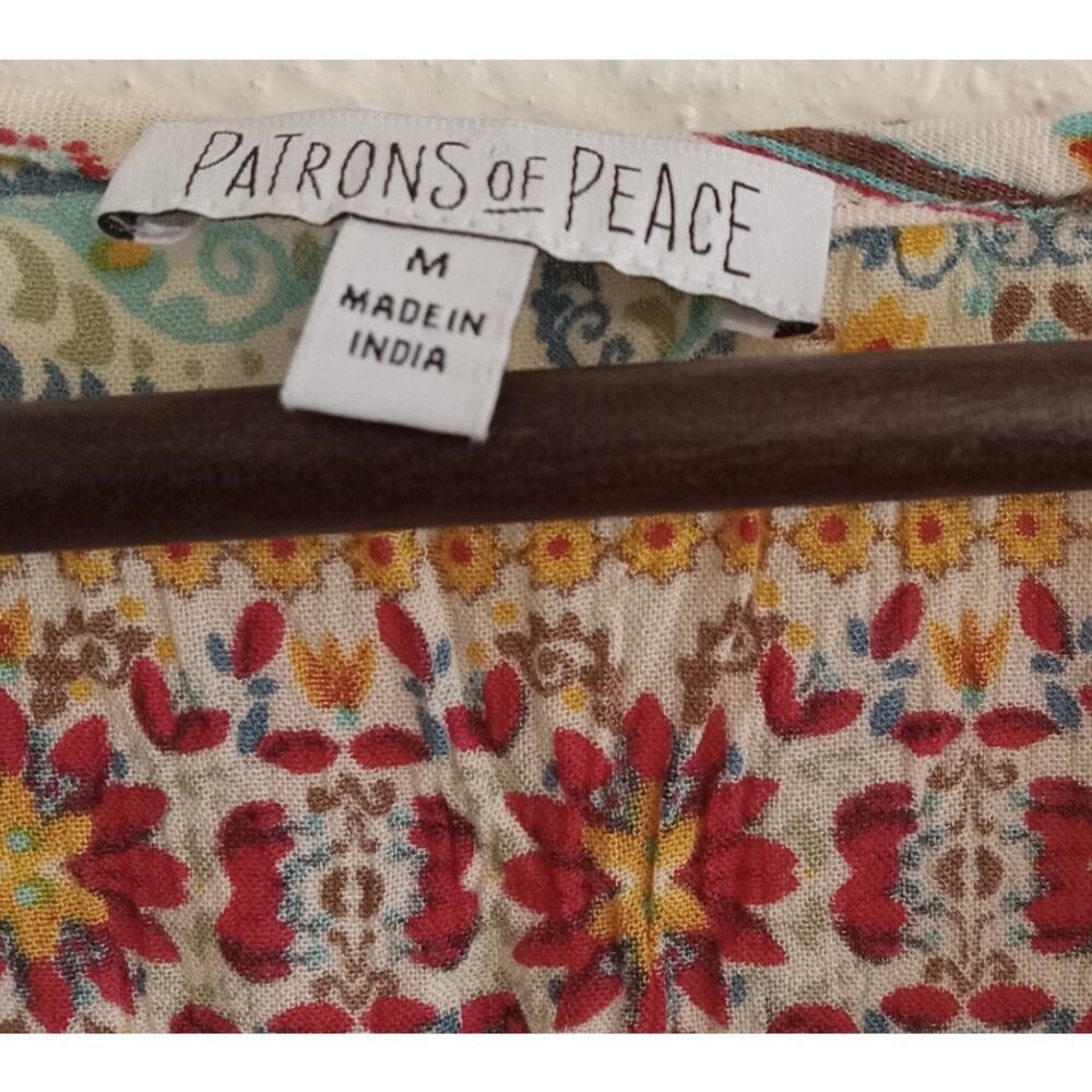 Patrons Of Peace V Neck Bohemian Blouse Size M - Picture 3 of 6